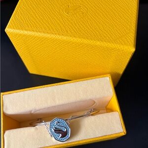 Silver and Blue Women's Bracelet